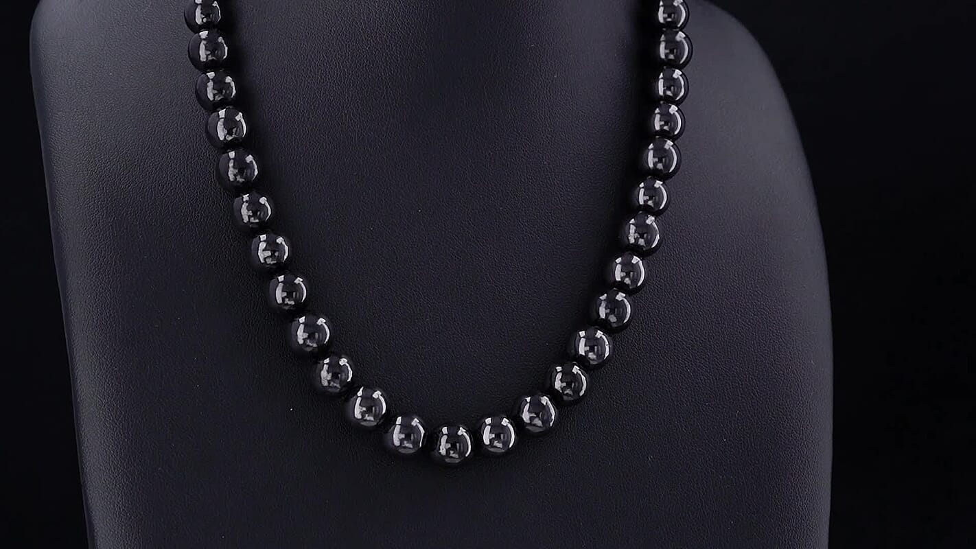 GCS Shungite 10mm Round Beaded Strand (16 Inches) 240.00 ctw