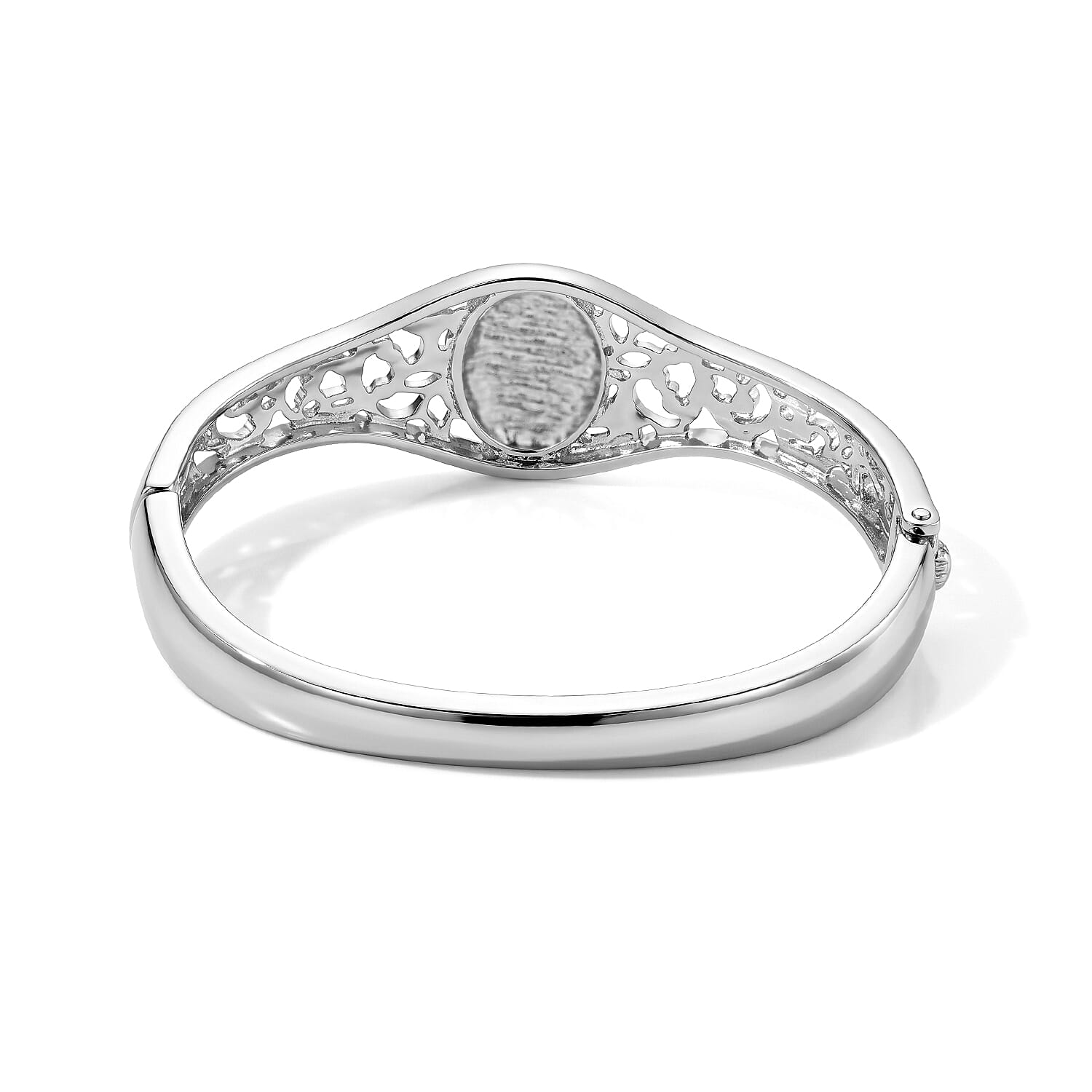 Verde Onyx 40.00 ctw Vintage Filigree Bangle Bracelet (7.00 In) In Silvertone