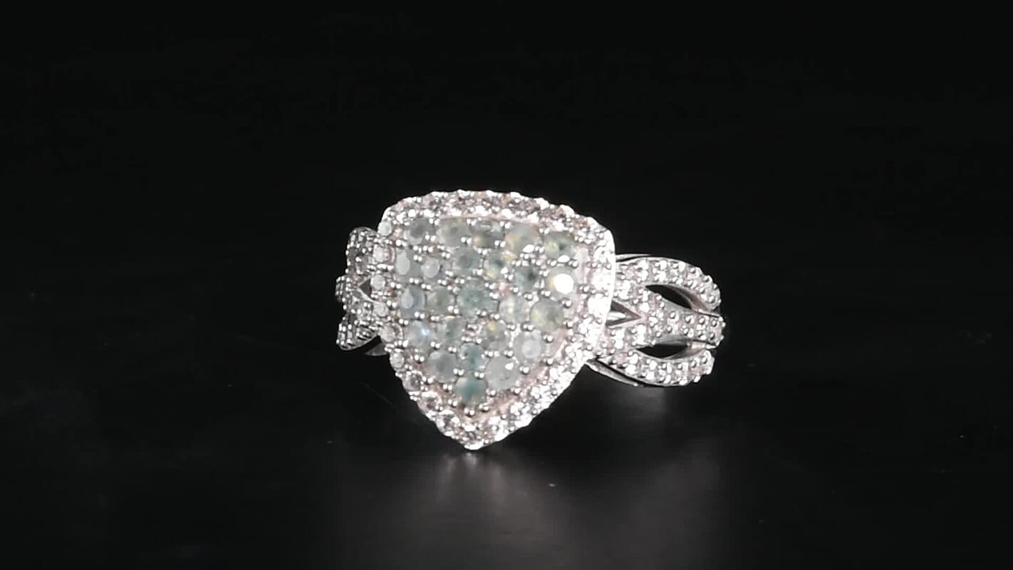 D'Joy Narsipatnam Alexandrite, White Zircon Ring in Rhodium Over Sterling Silver (Size 10.0) 2.15 ctw