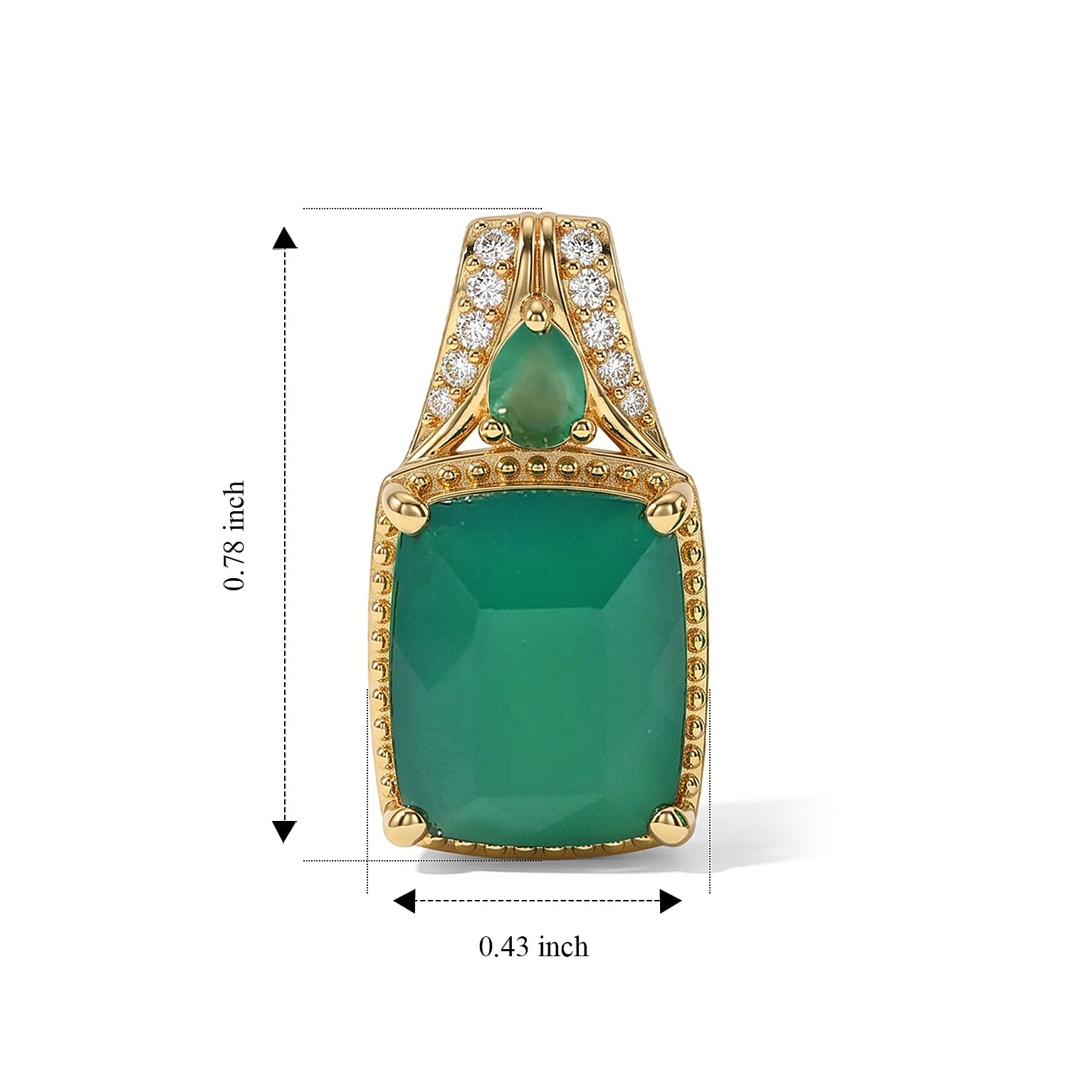 EverTrue Premium Verde Onyx and White Zircon 8.65 ctw Forest Whisper Earrings in 18K YG Plated