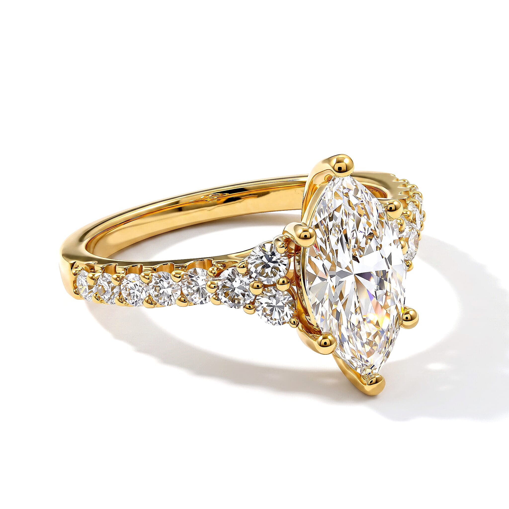 Chuck's 50th Anniversary Special Lab Grown Diamond FG VS 2.00 ctw Marquise Fancy Ring 14K Yellow Gold (Size 6.0)