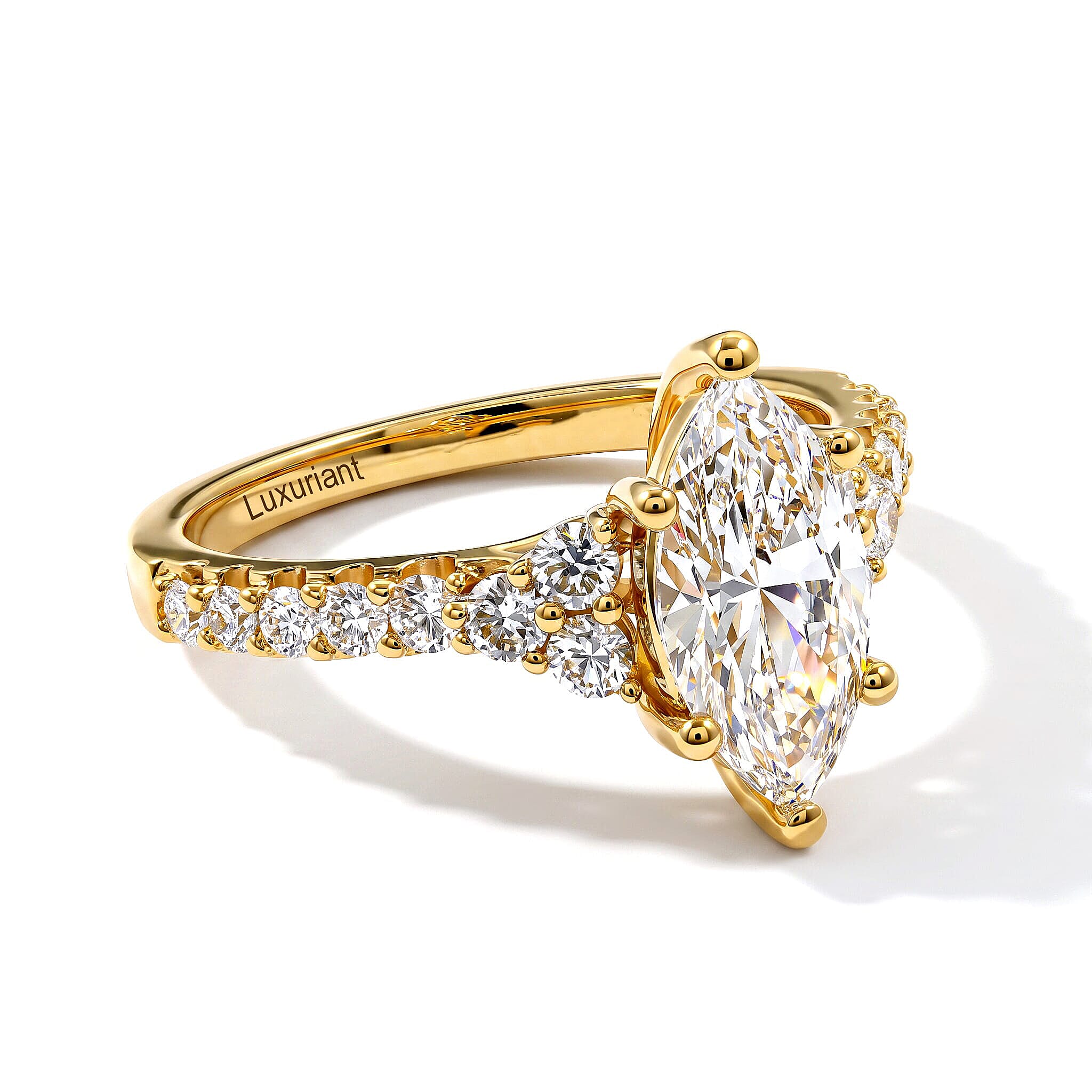 Chuck's 50th Anniversary Special Lab Grown Diamond FG VS 2.00 ctw Marquise Fancy Ring 14K Yellow Gold (Size 7.0)