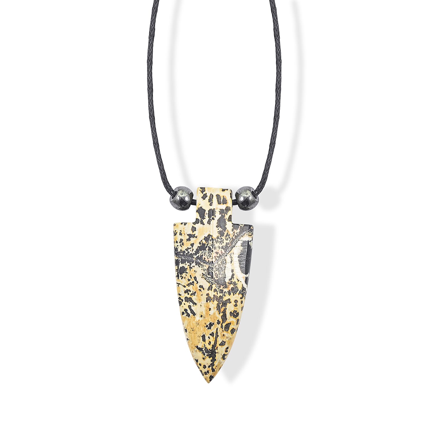 Arrowhead Artistic Jasper and Lava 32.00 ctw Cord Necklace (Adjustable)
