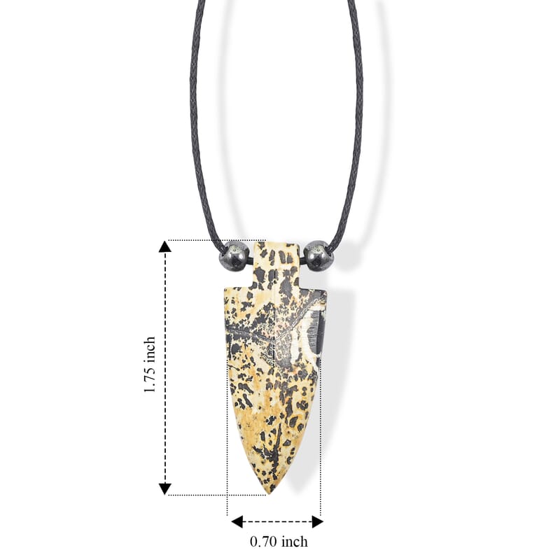 Arrowhead Artistic Jasper and Lava 32.00 ctw Cord Necklace (Adjustable)