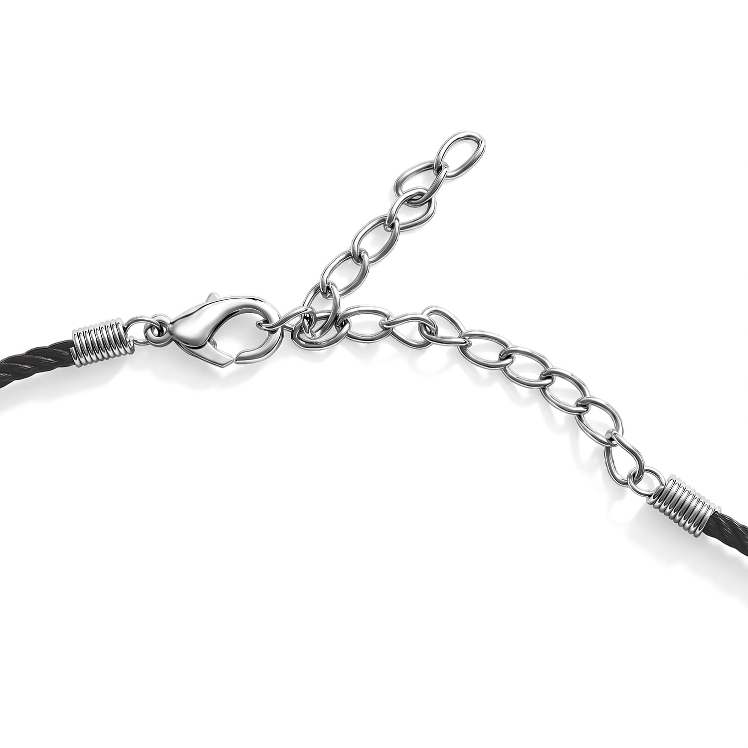 Arrowhead Goldstone and Lava 32.00 ctw Cord Necklace in Stainless Steel 16-20 Inches