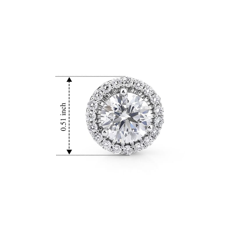Luxuriant Lab Grown Diamond 3.50 ctw Halo Earrings in 14K White Gold
