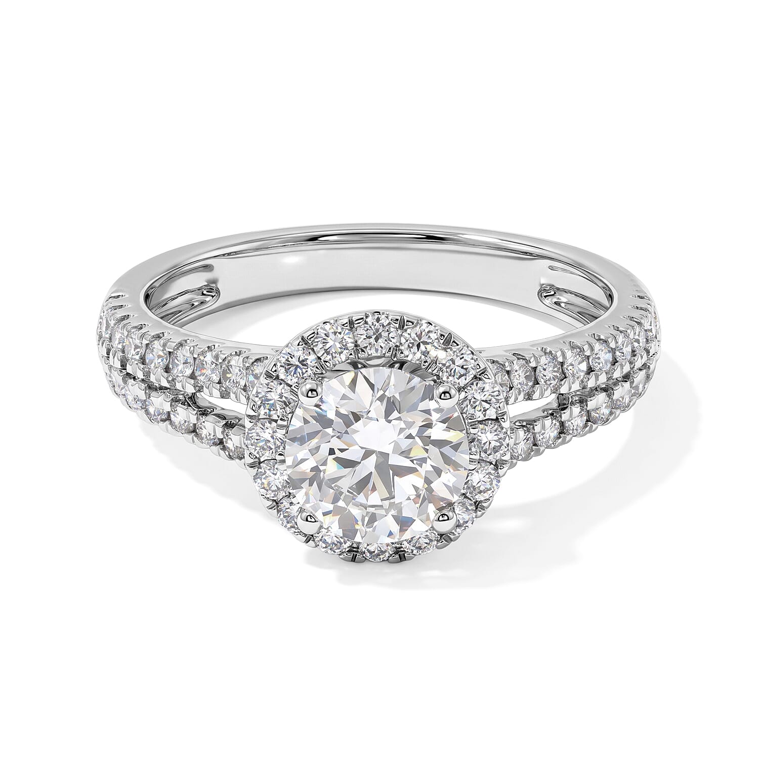 Luxuriant Lab Grown Diamond G, VS 1.50 ctw Halo Ring in 14K White Gold (Size 6.0)