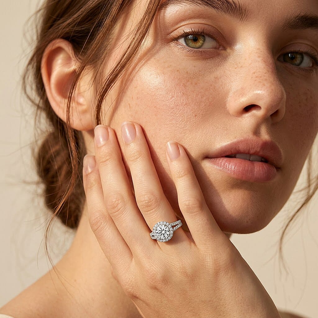 Luxuriant Lab Grown Diamond G, VS 1.50 ctw Halo Ring in 14K White Gold (Size 6.0)