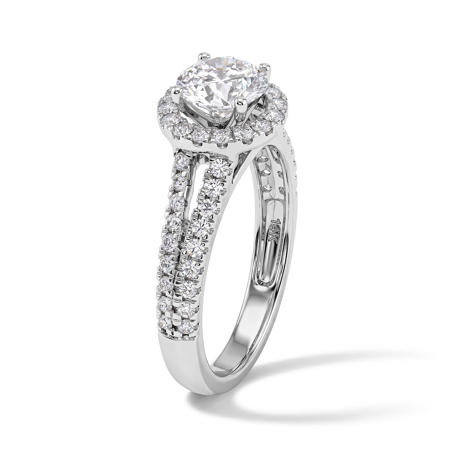 Luxuriant Lab Grown Diamond G, VS 1.50 ctw Halo Ring in 14K White Gold (Size 6.0)
