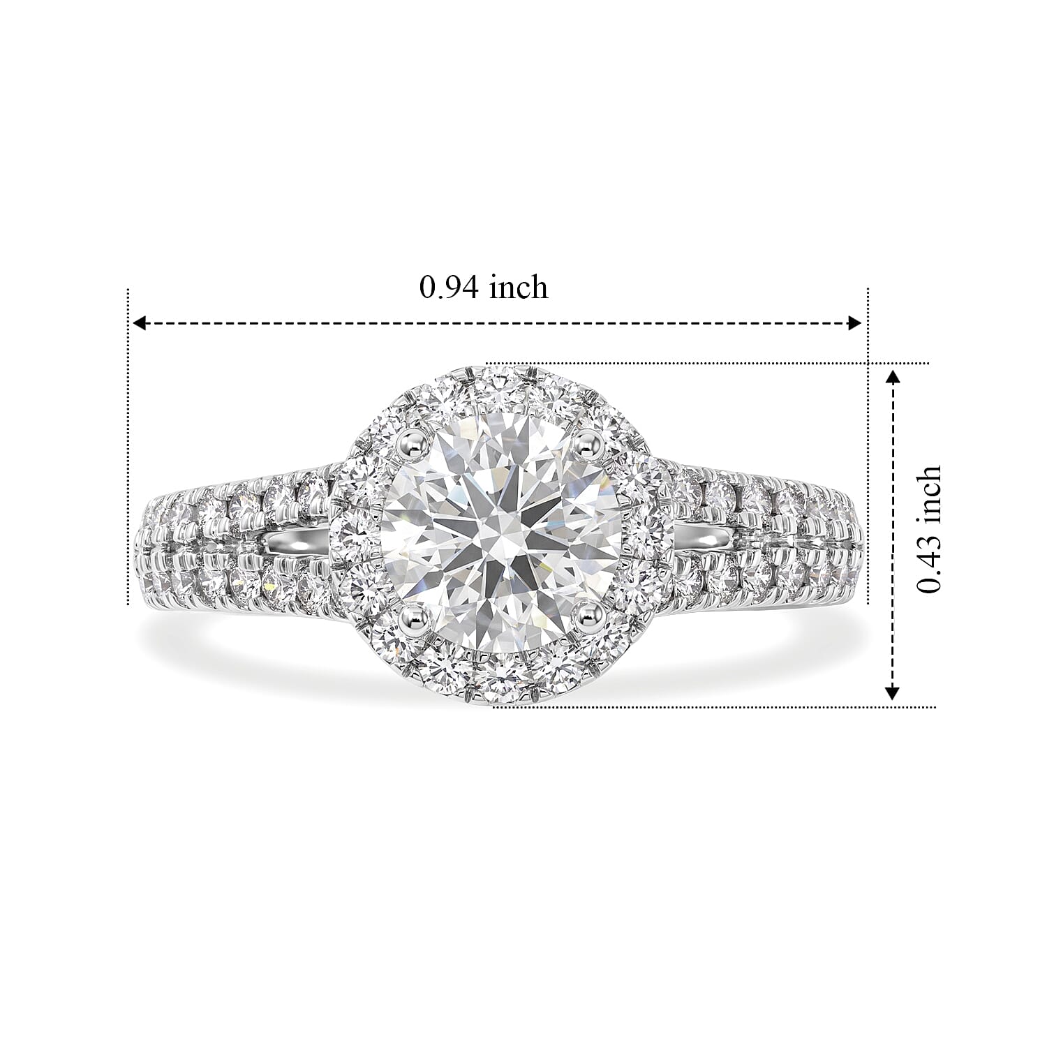Luxuriant Lab Grown Diamond G, VS 1.50 ctw Halo Ring in 14K White Gold (Size 6.0)