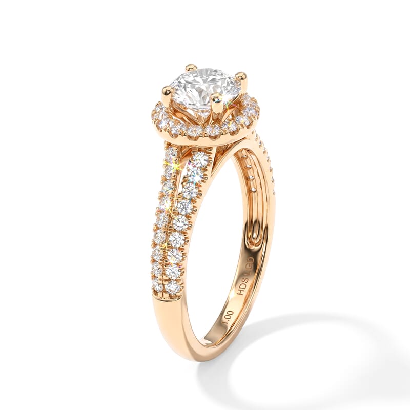 Luxuriant Lab Grown Diamond G VS 1.50 ctw Halo Ring in 14K Yellow Gold (Size 6.0)
