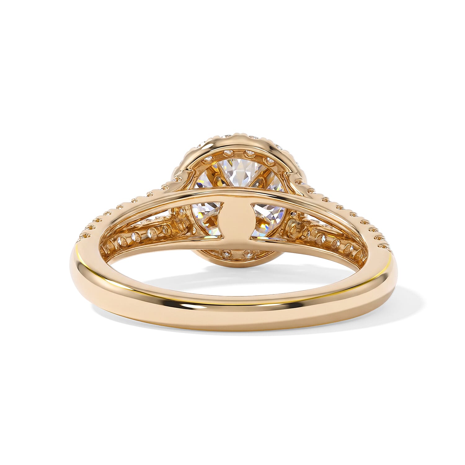Luxuriant Lab Grown Diamond G VS 1.50 ctw Halo Ring in 14K Yellow Gold (Size 7.0)