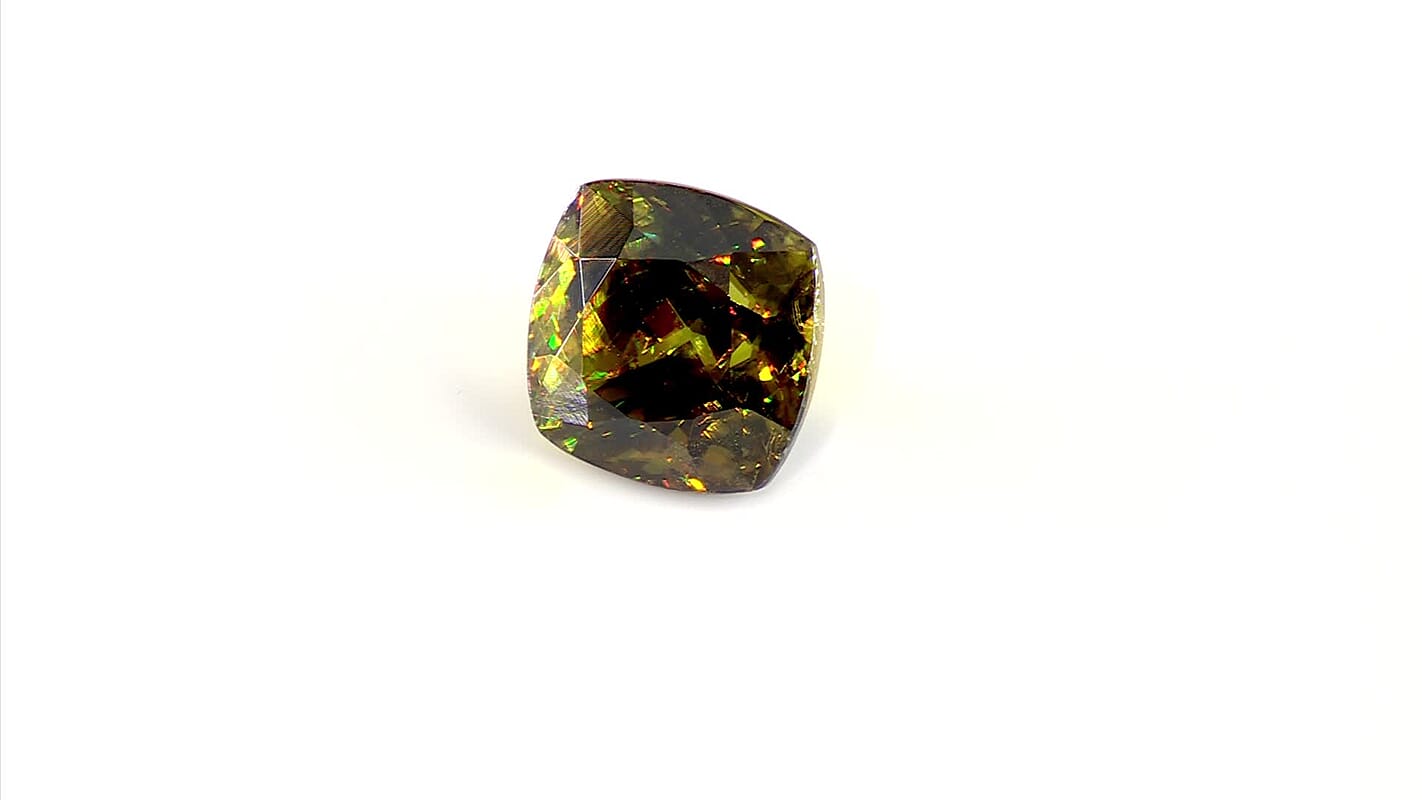 Sphene Cushion 10x10 Faceted Cut 4A 7.00 ctw