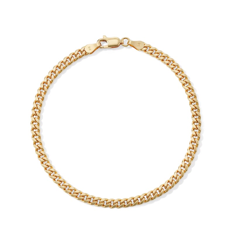 Hollow Miami Cuban 3.75mm Bracelet in 10K Yellow Gold (7.50 In) 2.90 Grams