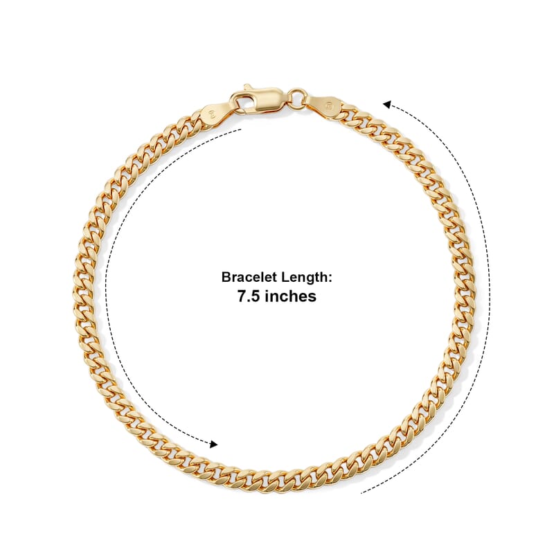 Hollow Miami Cuban 3.75mm Bracelet in 10K Yellow Gold (7.50 In) 2.90 Grams