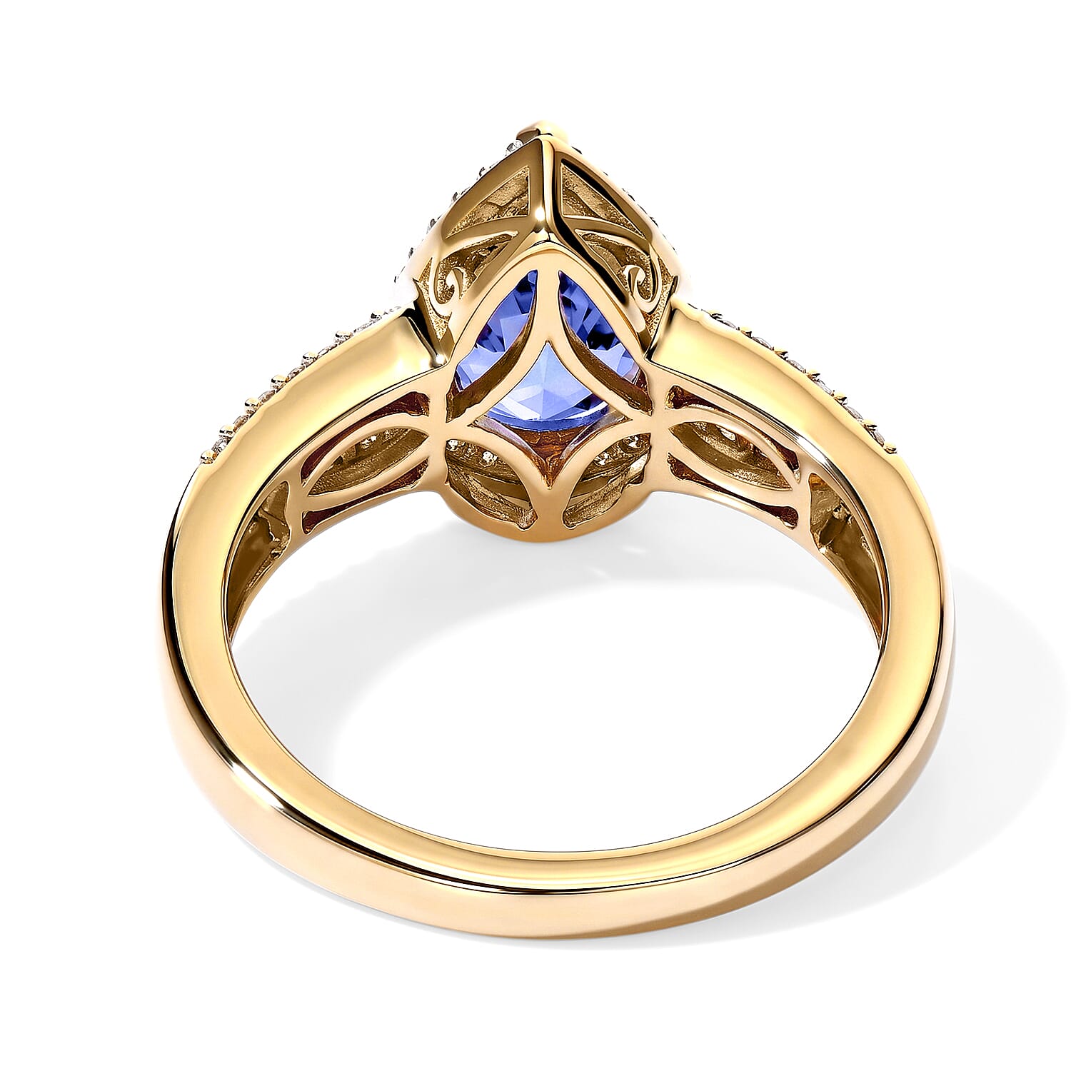 Luxoro 10K Yellow Gold Premium Tanzanite, Diamond (I2) (0.35 cts) Ring (Size 7.0) (4 g) 3.11 ctw