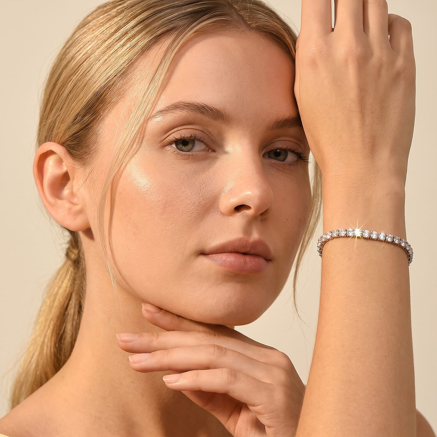 Luxuriant Lab Grown Diamond G-H SI 5.00 ctw Bracelet in Rhodium Over Sterling Silver (6.50 In)