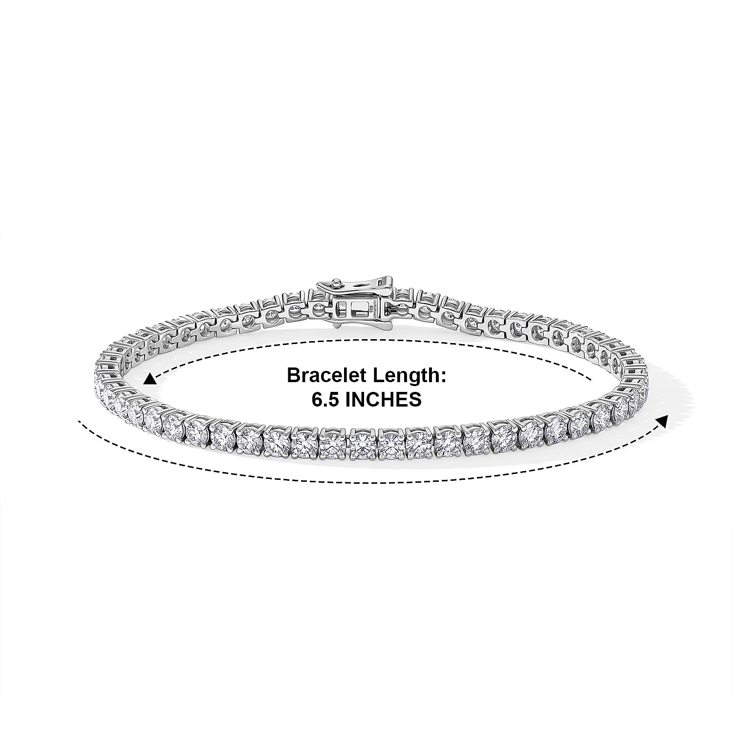 Luxuriant Lab Grown Diamond G-H SI 5.00 ctw Bracelet in Rhodium Over Sterling Silver (6.50 In)
