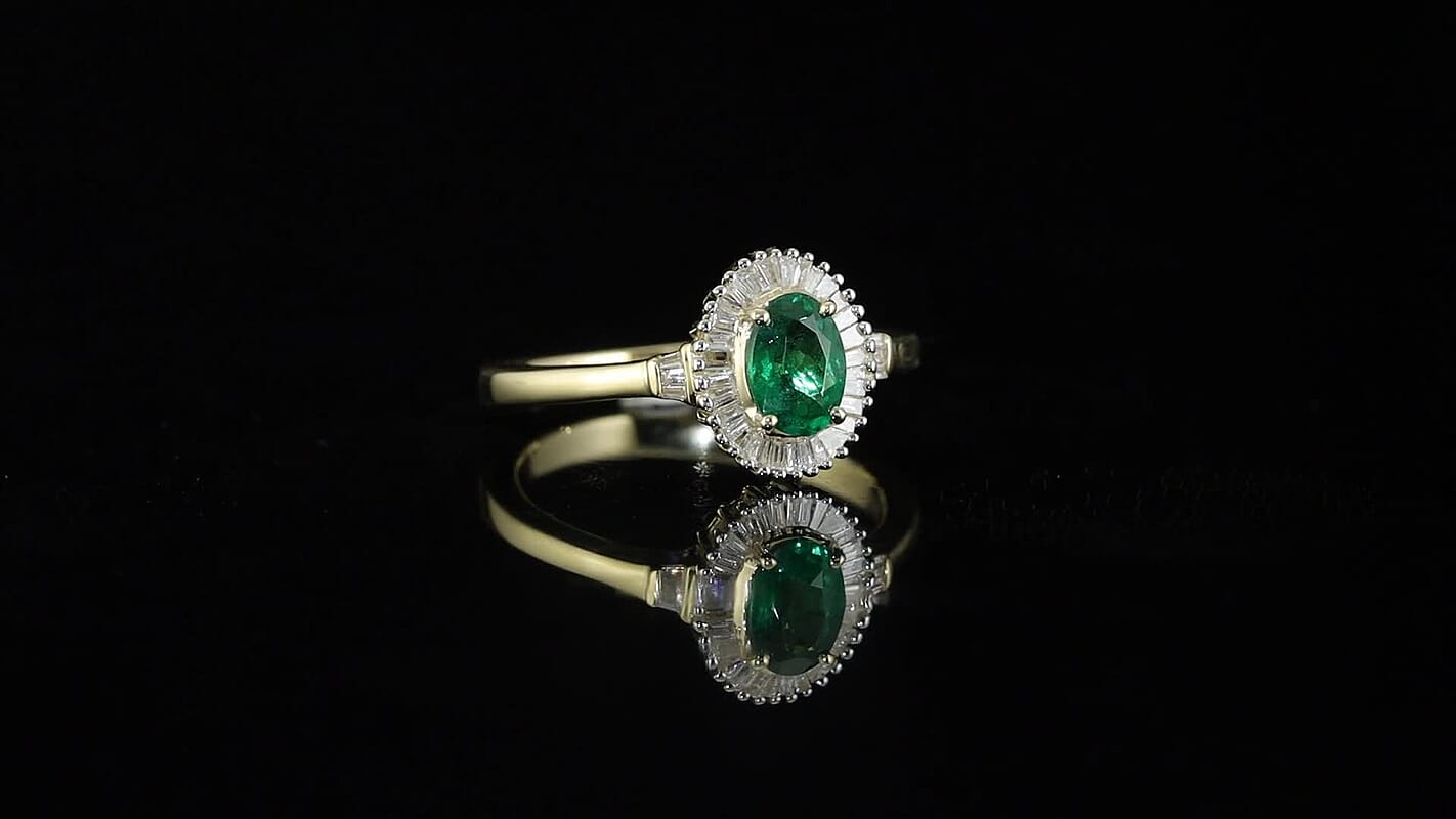 Luxoro 10K Yellow Gold AAA Tsavorite Garnet, Diamond (I2) (0.19 cts) Solitaire Ring (Size 10.0) 1.00 ctw
