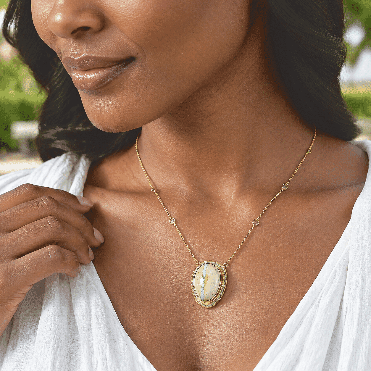 D'Joy Rachel Roy Premium Royston Ribbon Turquoise and Multi Gemstone 17.75 ctw Necklace in 18K Vermeil Yellow Gold Over Sterling Silver 18 Inches