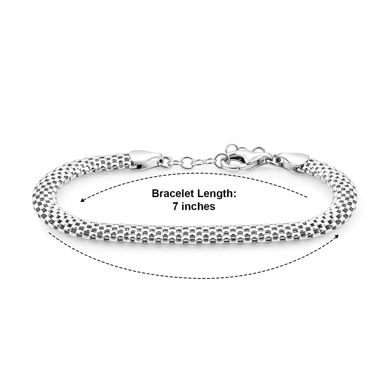 Italian La Bella Chain Bracelet in Sterling Silver (7-8In) 5.90 Grams