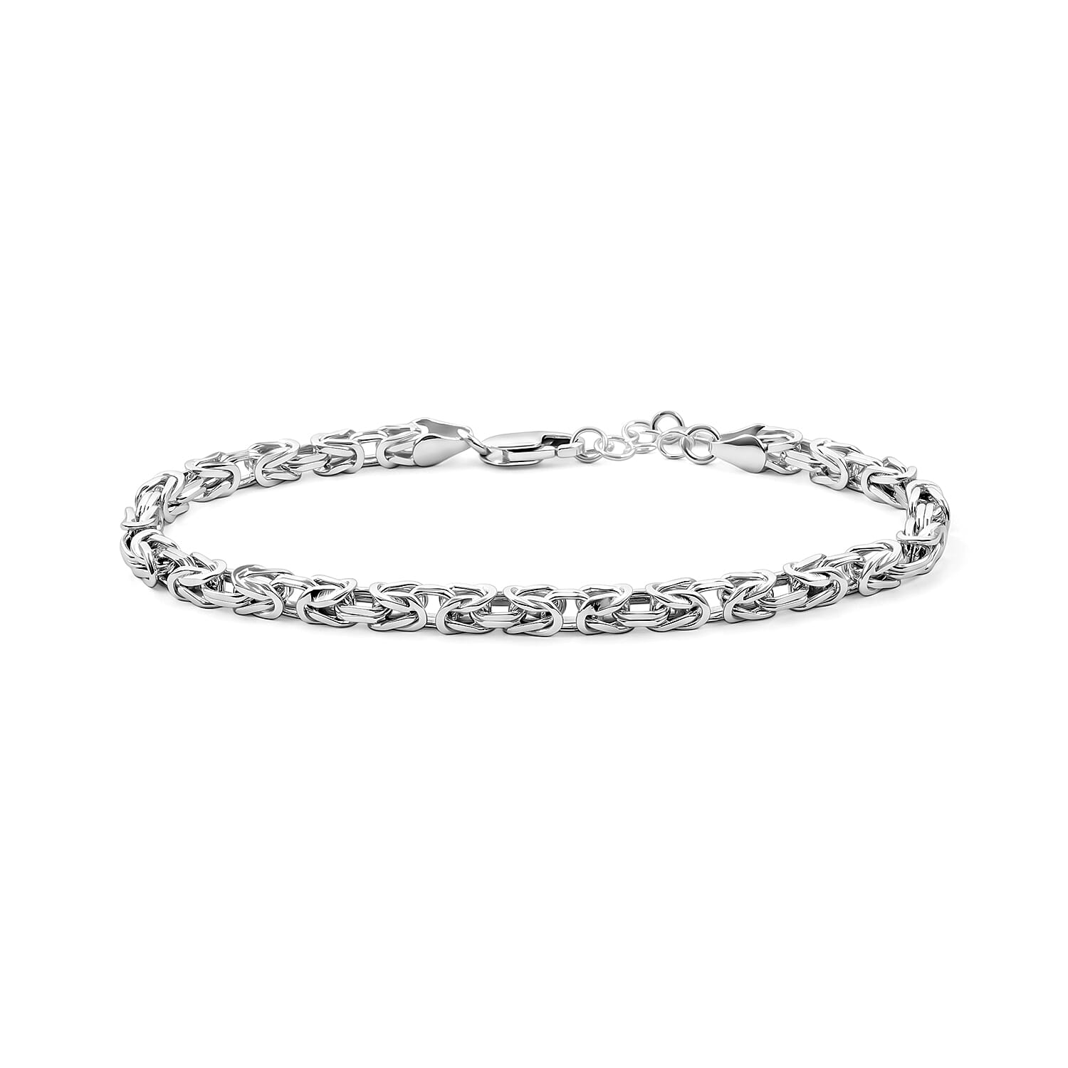 Italian La Bella 4 Side Massive King Chain Bracelet in Sterling Silver (7-8In) 10.80 Grams