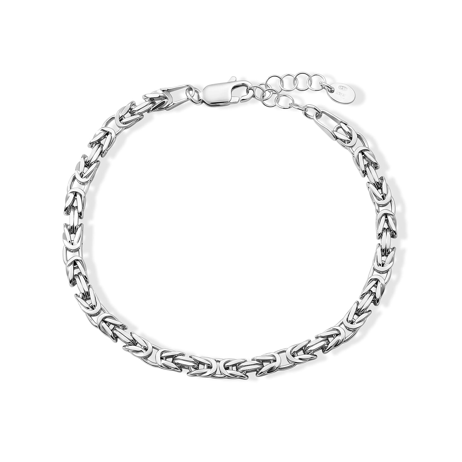 Italian La Bella 4 Side Massive King Chain Bracelet in Sterling Silver (7-8In) 10.80 Grams