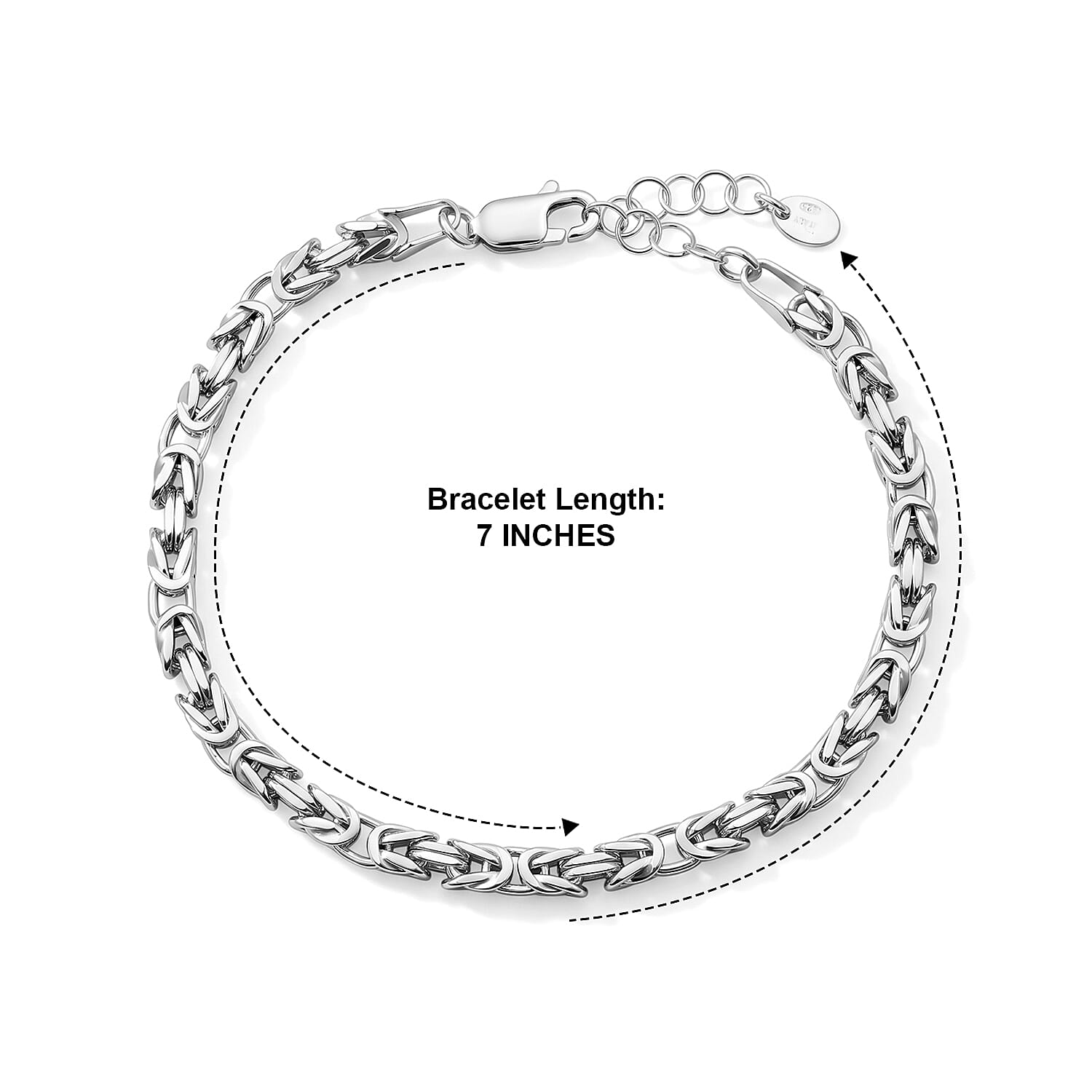 Italian La Bella 4 Side Massive King Chain Bracelet in Sterling Silver (7-8In) 10.80 Grams