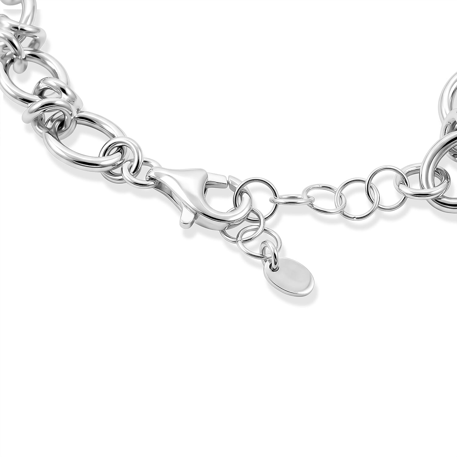 La Bella Italian Hollow Fancy Chain Bracelet in Sterling Silver (7-8In) 9.3 Grams