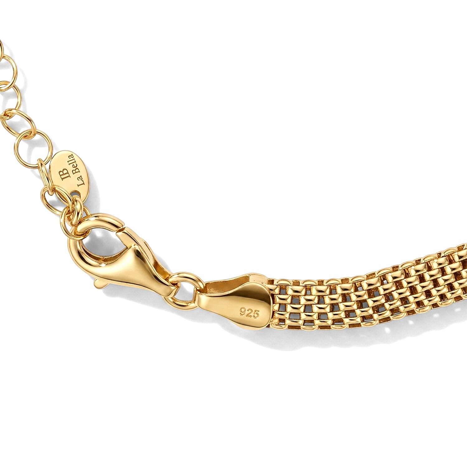 La Bella Italian Chain Bracelet in 14K Yellow Gold Over Sterling Silver (7-8In) 5.86 Grams