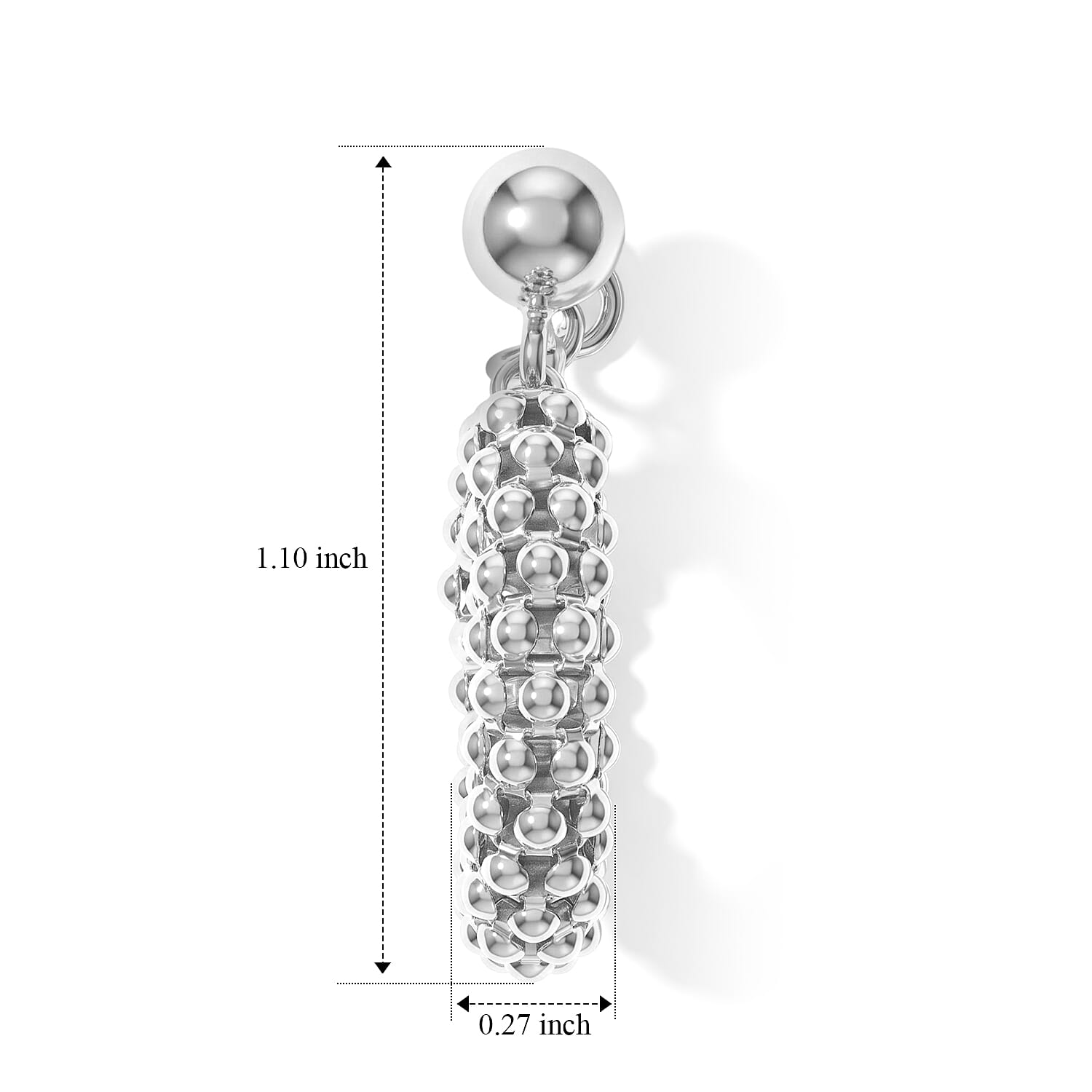 La Bella Italian Popcorn Earrings in Sterling Silver 6.17 Grams
