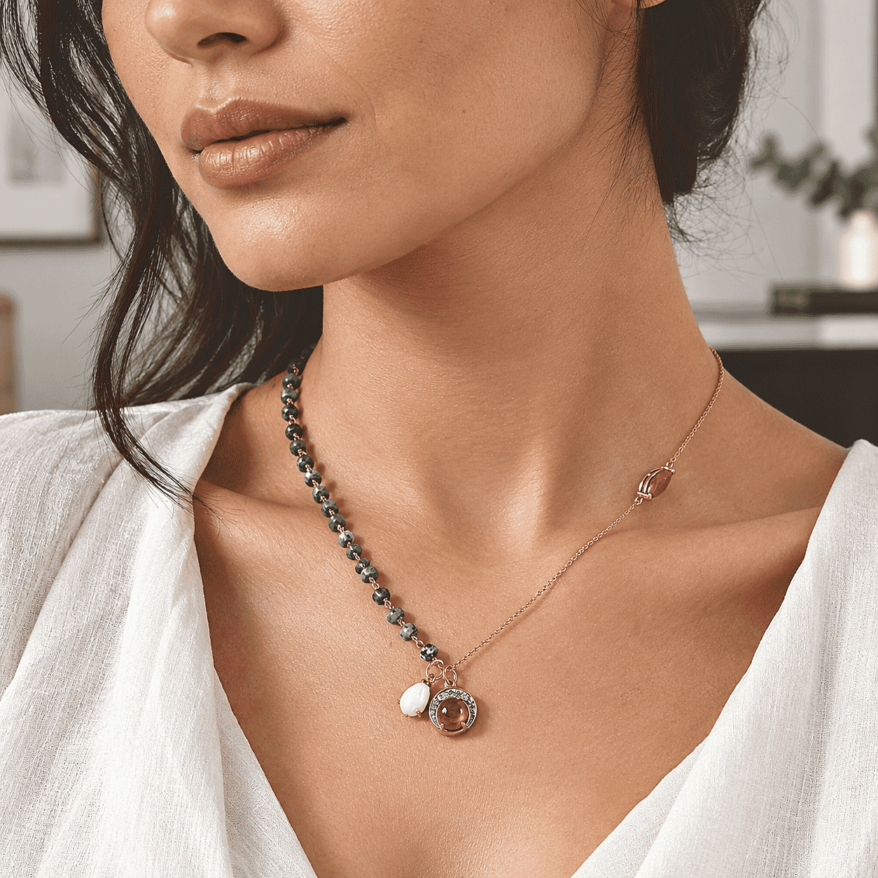 Rachel Roy Premium Niassa Ruby (FF) and Multi Gemstone 13.10 ctw Necklace in 18K Vermeil Yellow Gold Over Sterling Silver 18 Inches