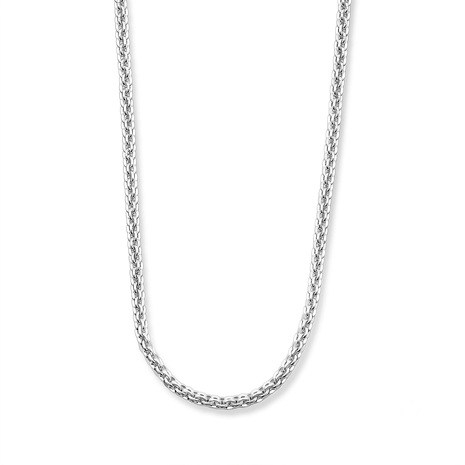 La Bella Italian Cristallnio Chain Necklace in Sterling Silver (20-22 Inches) 18.33 Grams