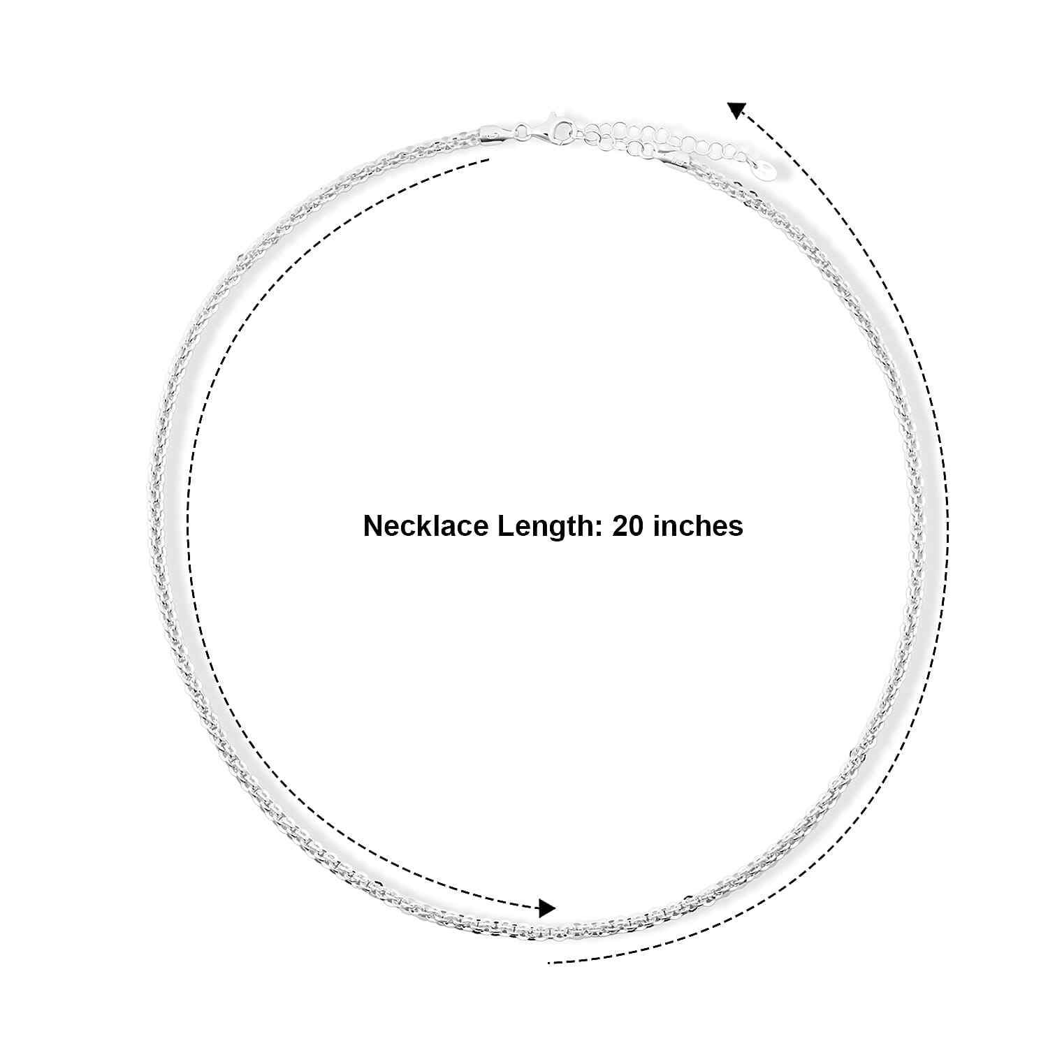 La Bella Italian Cristallnio Chain Necklace in Sterling Silver (20-22 Inches) 18.33 Grams