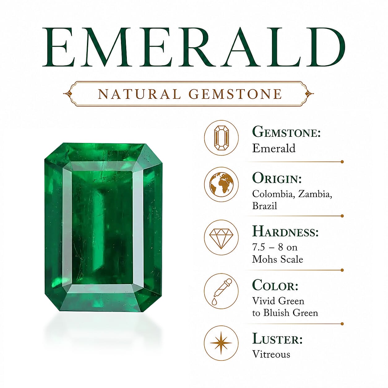 D'Joy Premium Kagem Zambian Emerald and White Zircon 1.10 ctw Earrings in Rhodium Over Sterling Silver