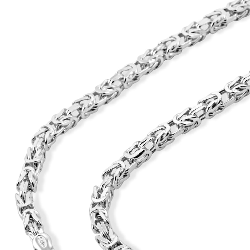 La Bella Italian 4 Side Massive King Chain Necklace in Sterling Silver (20-22 Inches) 30.60 Grams