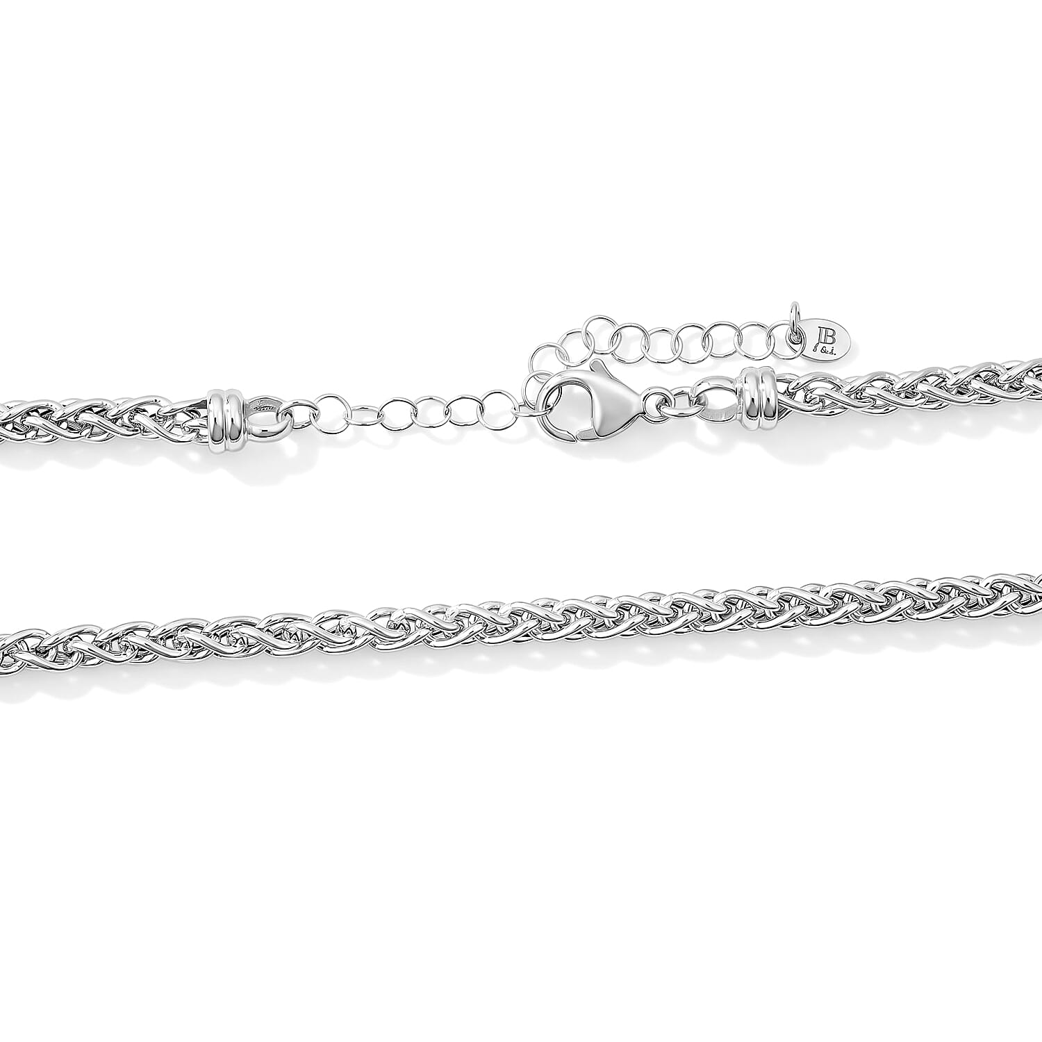 La Bella Italian Hollow Wheat Chain Necklace in Sterling Silver (20-22 Inches) 14.21 Grams