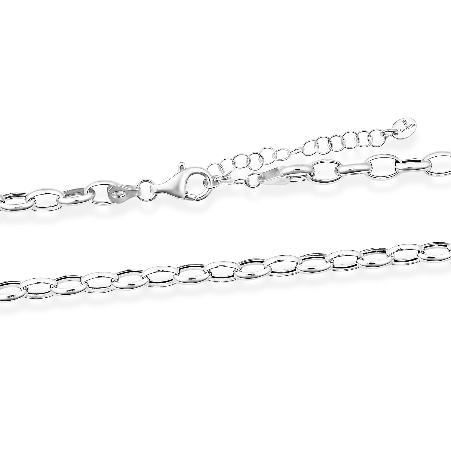 La Bella Italian Rolo Chain Necklace in 14K Yellow Gold Over Sterling Silver (20-22 Inches) 10.14 Grams