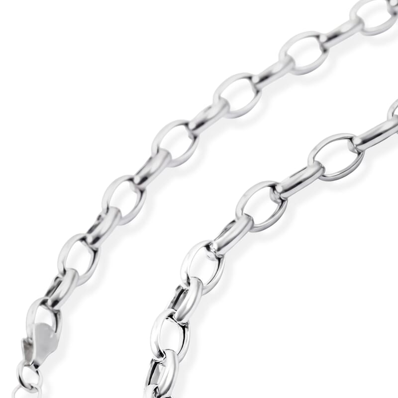 La Bella Italian Rolo Chain Necklace in 14K Yellow Gold Over Sterling Silver (20-22 Inches) 10.14 Grams