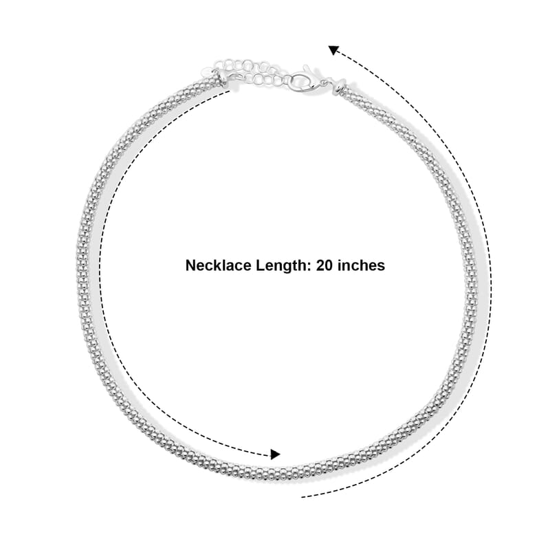 La Bella Italian Popcorn Chain Necklace in 14K Yellow Gold Over Sterling Silver (20-22 Inches) 22.70 Grams
