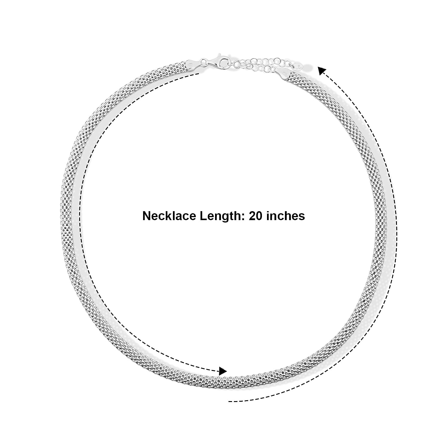 La Bella Italian Chain Necklace in Sterling Silver (20-22 Inches) 14.47 Grams