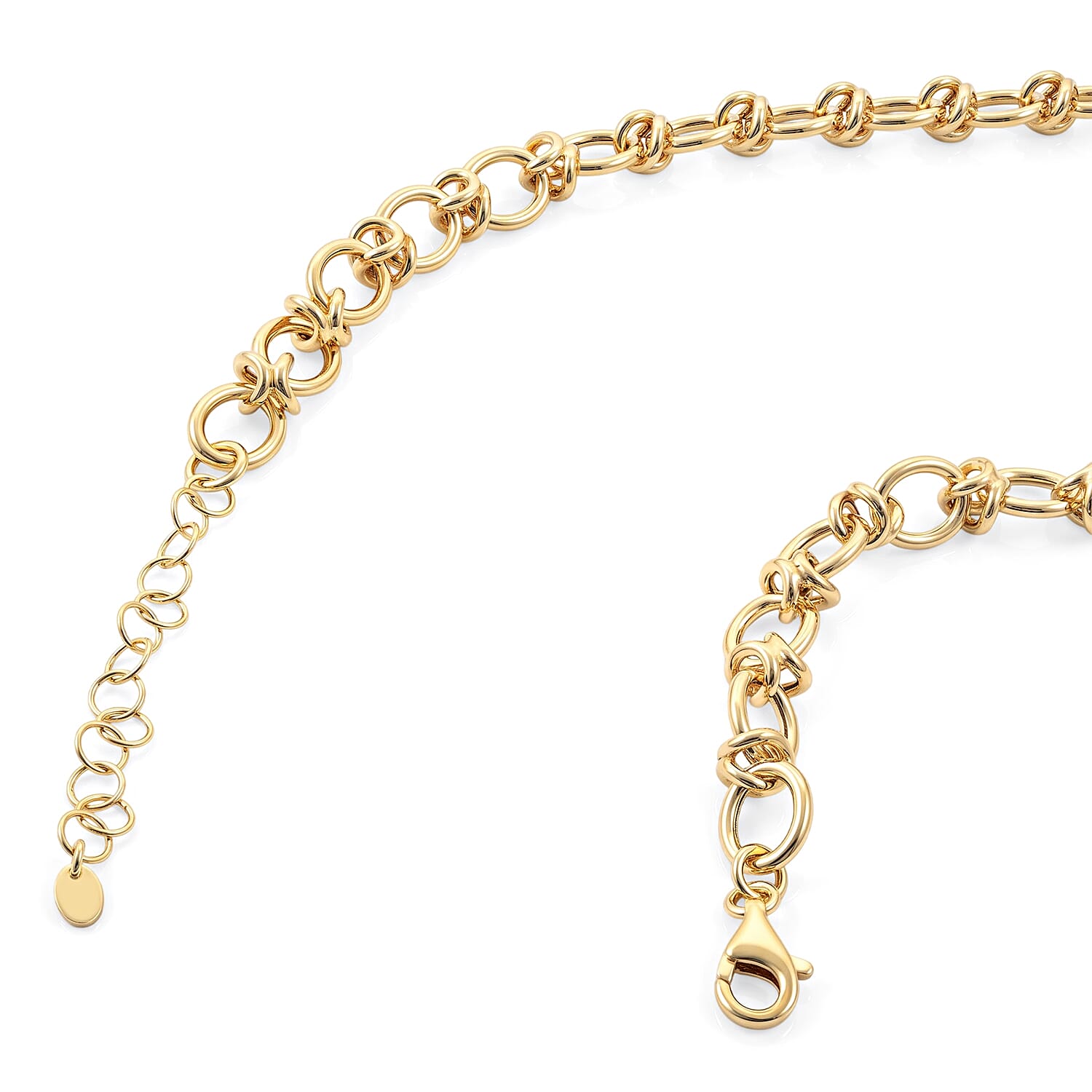 La Bella Italian Hollow Fancy Chain Necklace in 14K YG Over Sterling Silver (20-22 Inches) 25.60 Grams