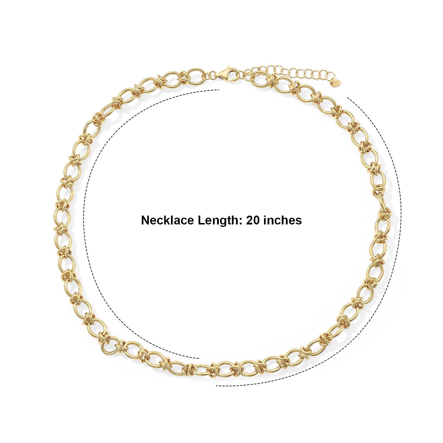 La Bella Italian Hollow Fancy Chain Necklace in 14K YG Over Sterling Silver (20-22 Inches) 25.60 Grams