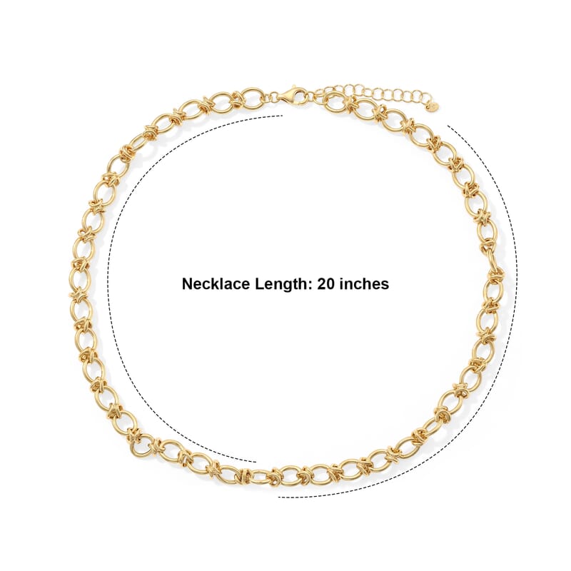 La Bella Italian Hollow Fancy Chain Necklace in 14K YG Over Sterling Silver (20-22 Inches) 25.60 Grams