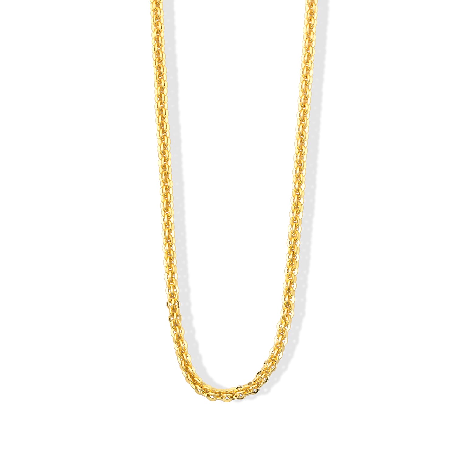 La Bella Italian Cristallnio Chain Necklace in 14K Yellow Gold Over Sterling Silver (20-22 Inches) 18.40 Grams