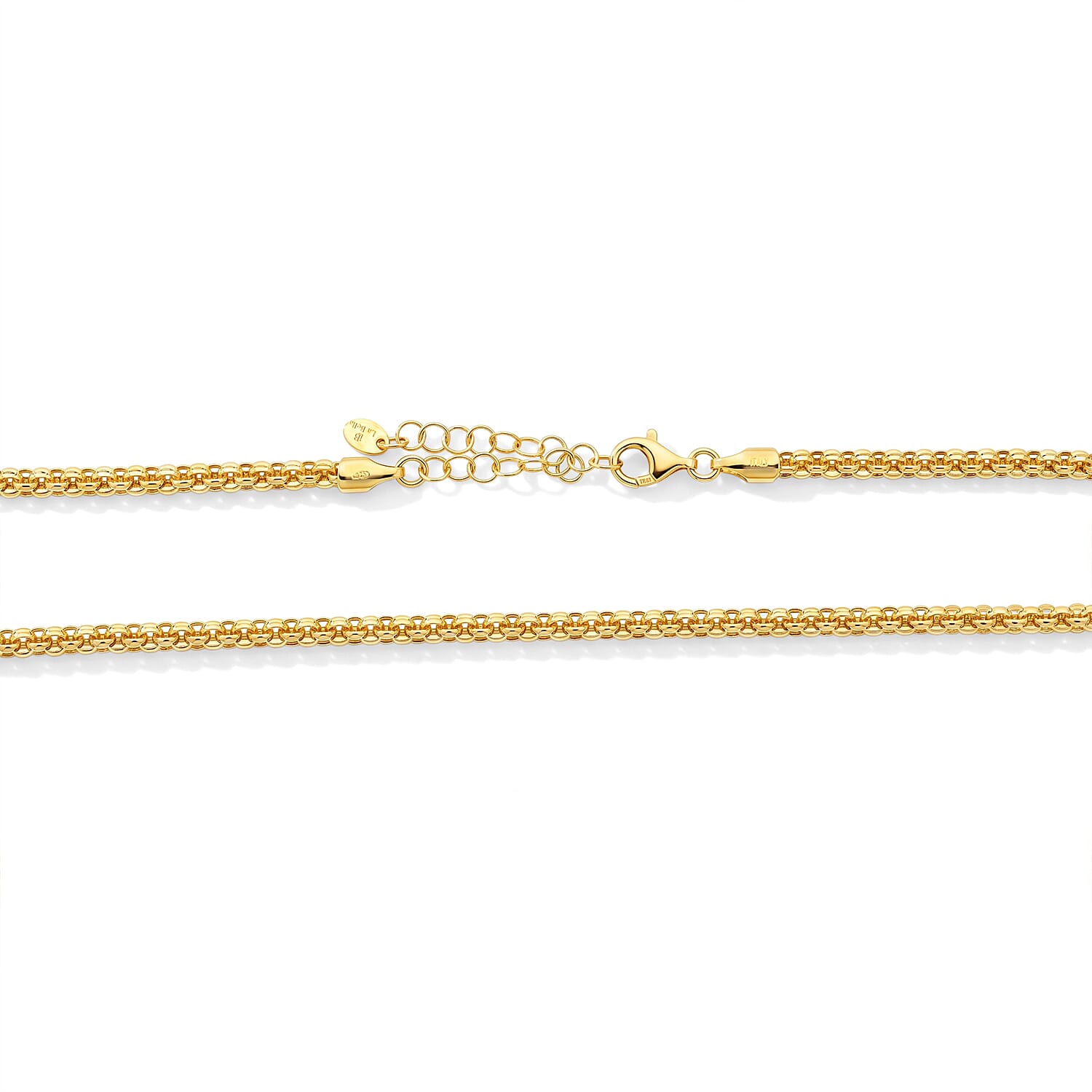 La Bella Italian Cristallnio Chain Necklace in 14K Yellow Gold Over Sterling Silver (20-22 Inches) 18.40 Grams