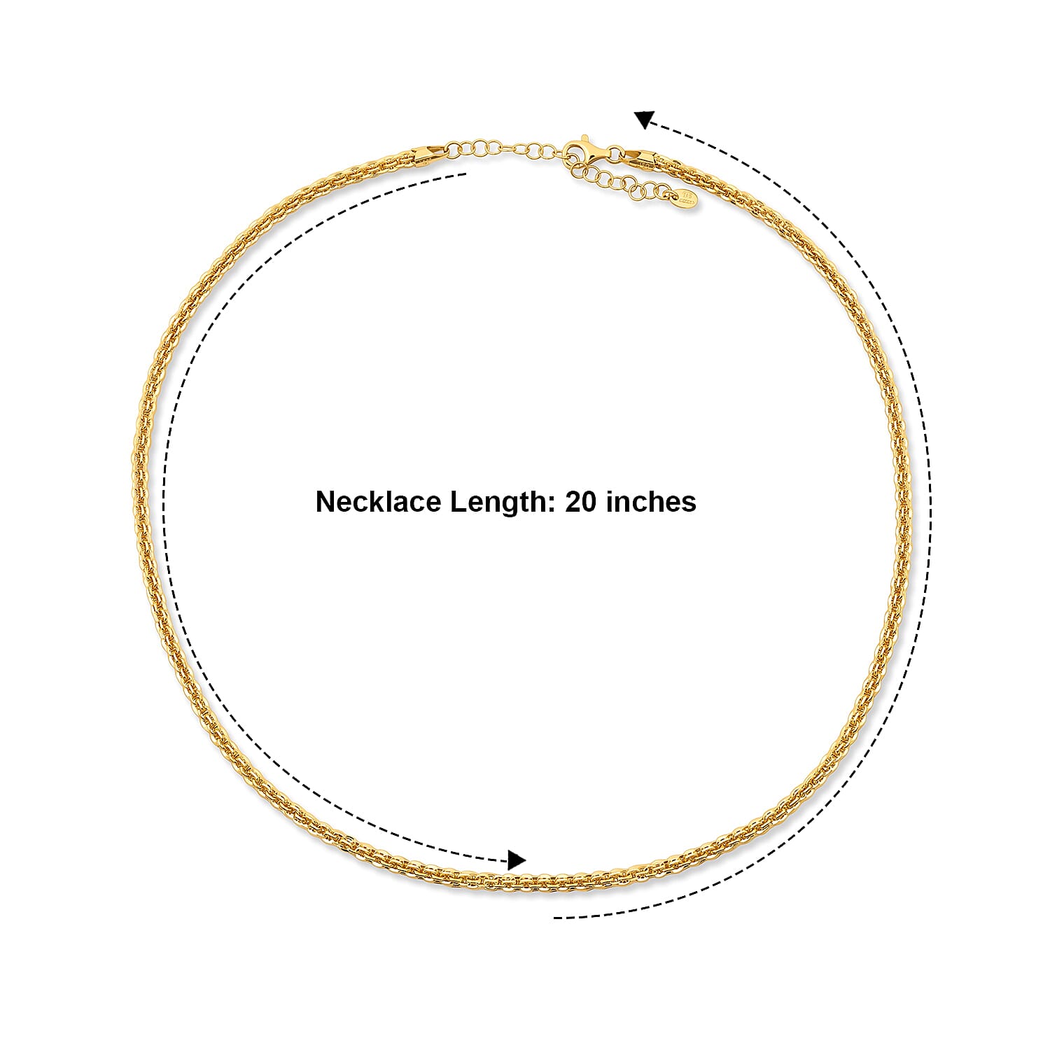 La Bella Italian Cristallnio Chain Necklace in 14K Yellow Gold Over Sterling Silver (20-22 Inches) 18.40 Grams