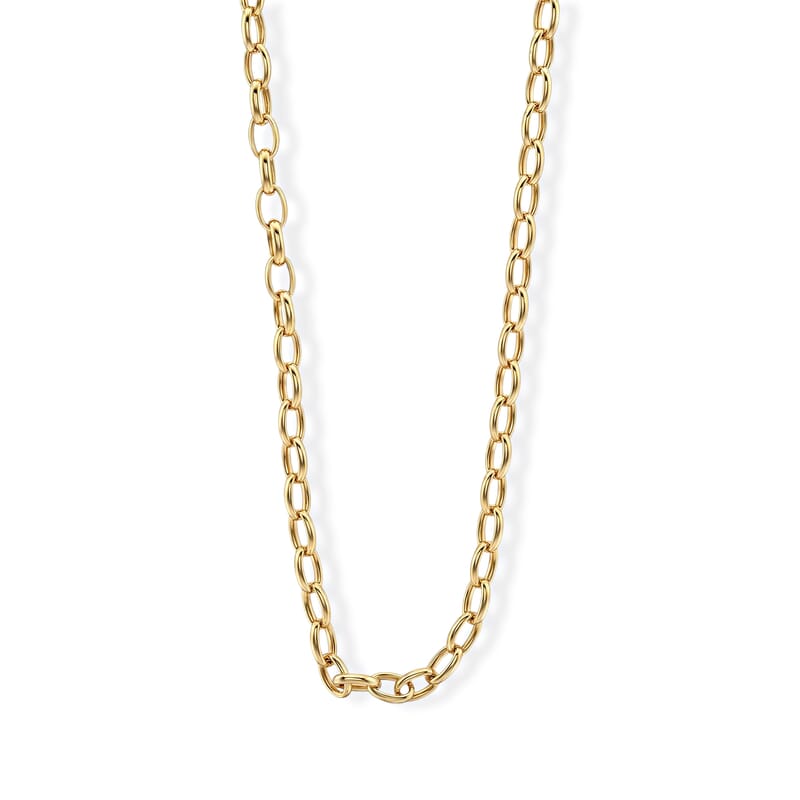 La Bella Italian Rolo Chain Necklace in 14K YG Over Sterling Silver (20-22 Inches) 10.16 Grams