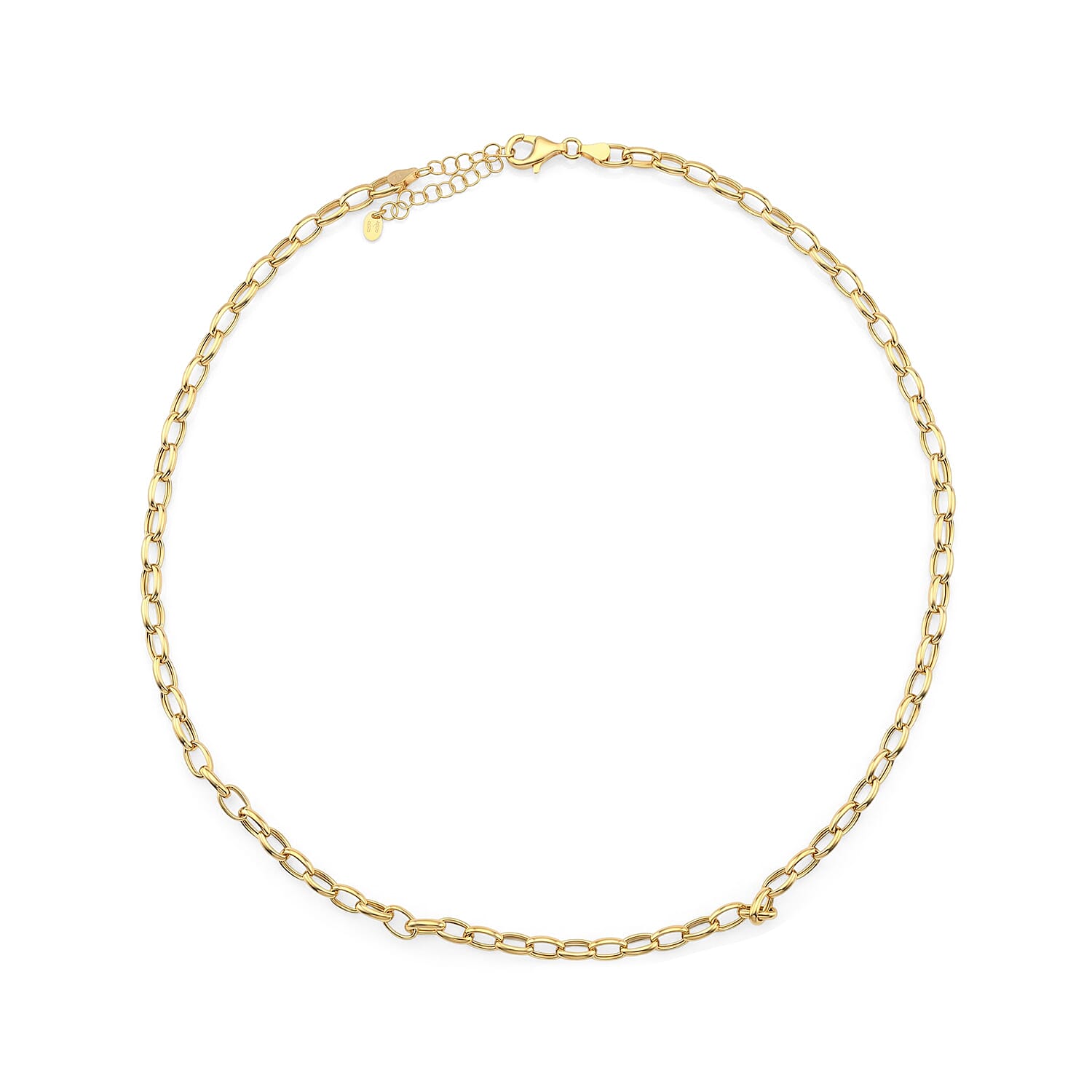 La Bella Italian Rolo Chain Necklace in 14K YG Over Sterling Silver (20-22 Inches) 10.16 Grams