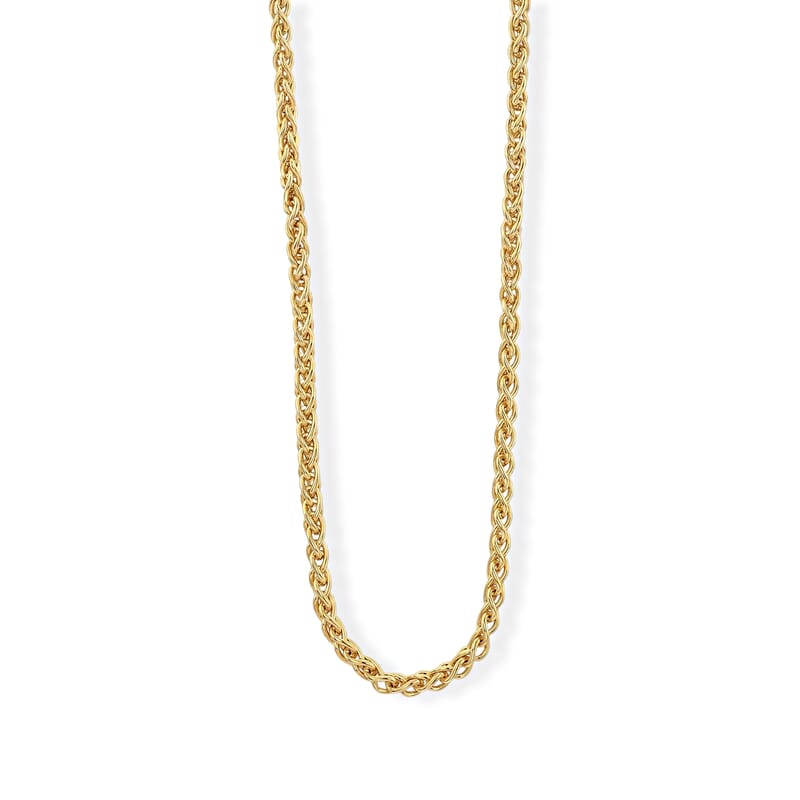 La Bella Italian Wheat Chain Necklace in 14K Yellow Gold Over Sterling Silver (20-22 Inches) 14.31 Grams